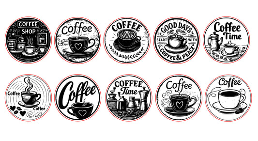 10 Coffee Coaster SVG Bundle – Laser-Ready Engraving Designs