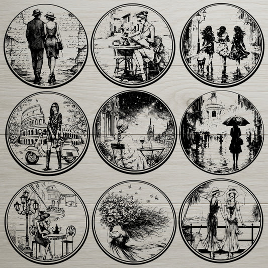 Paris Fashion Coaster SVG Bundle