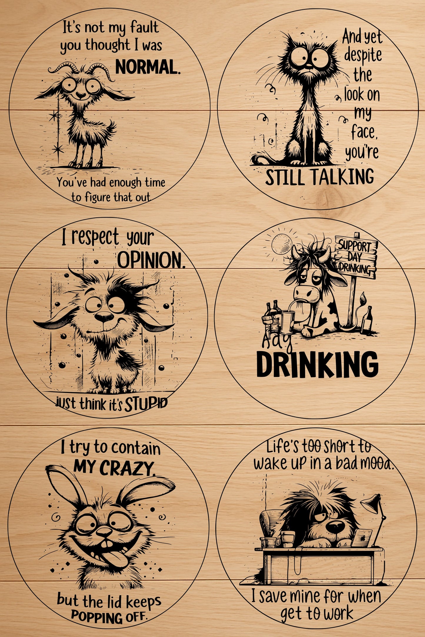 Funny Animal Coaster SVG PNG