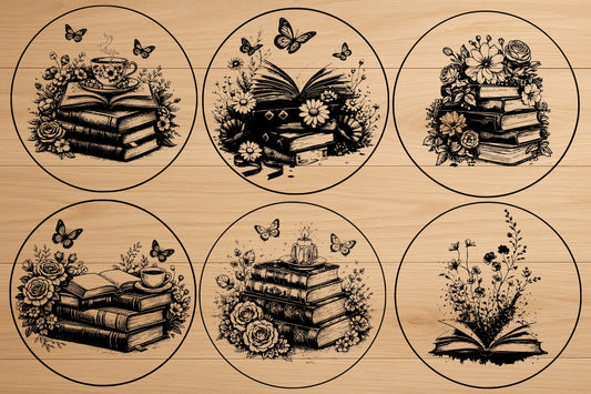 Book Lover Coaster SVG Bundle