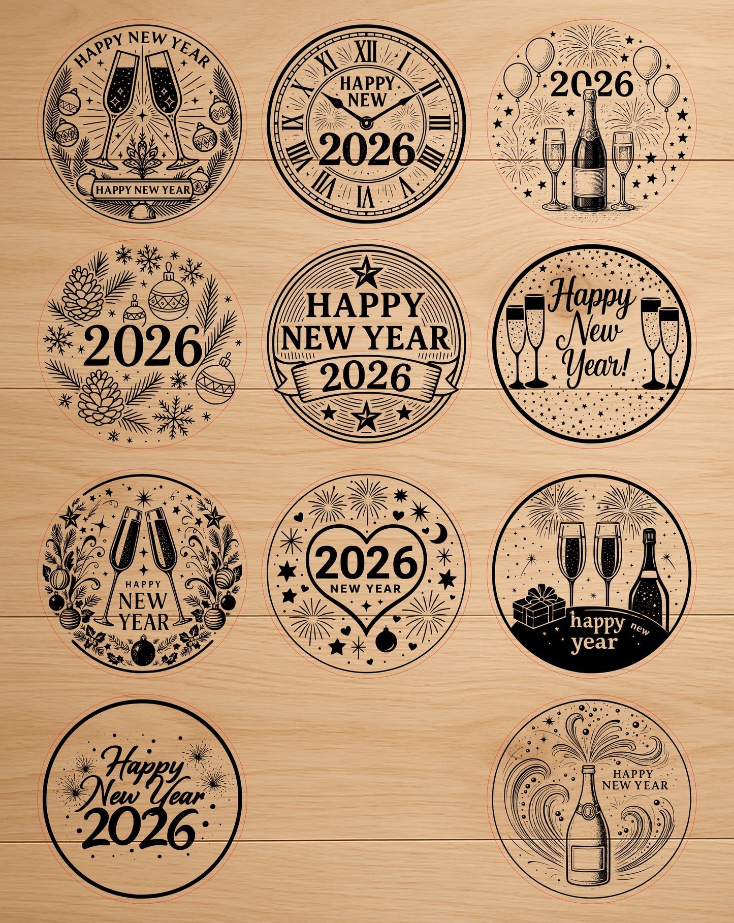 🎄 Christmas Coasters Bundle | 51 Premium Laser Cut Designs | SVG & PNG Files