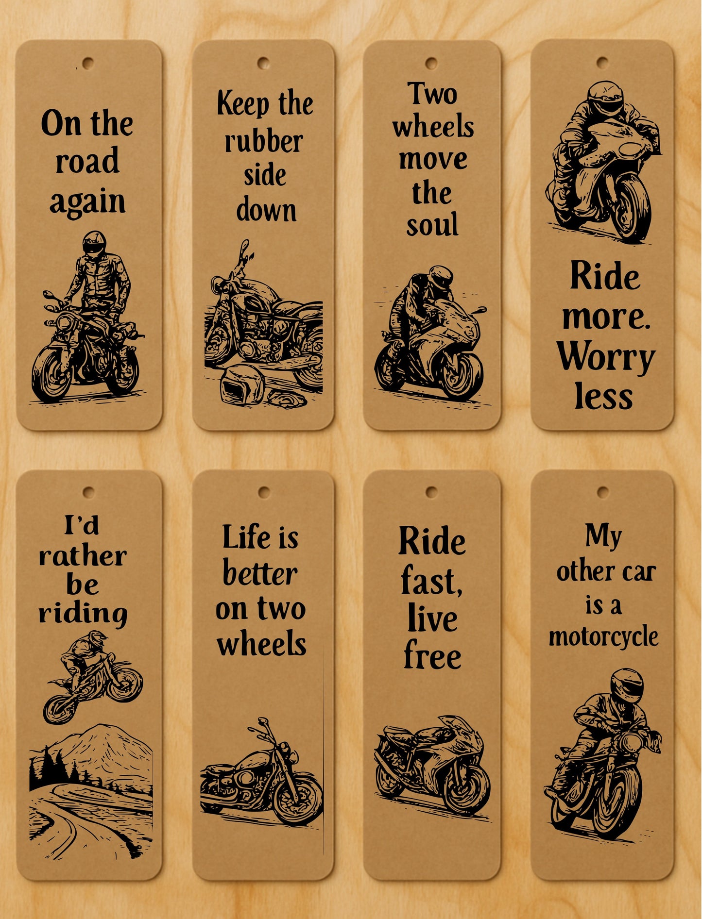 16 Car & Motorcycle Bookmarks SVG Bundle – Laser Cut & Engrave Designs for Men Gifts