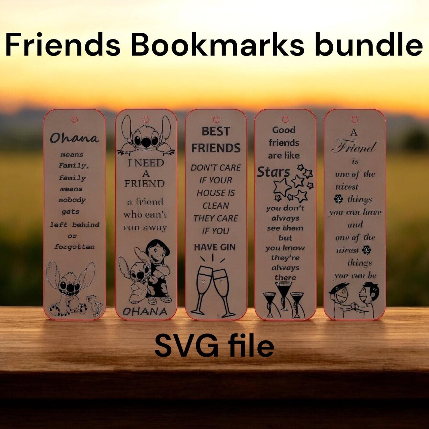 Friends Bookmarks SVG Bundle – Funny Laser Cut Files for xTool & Glowforge