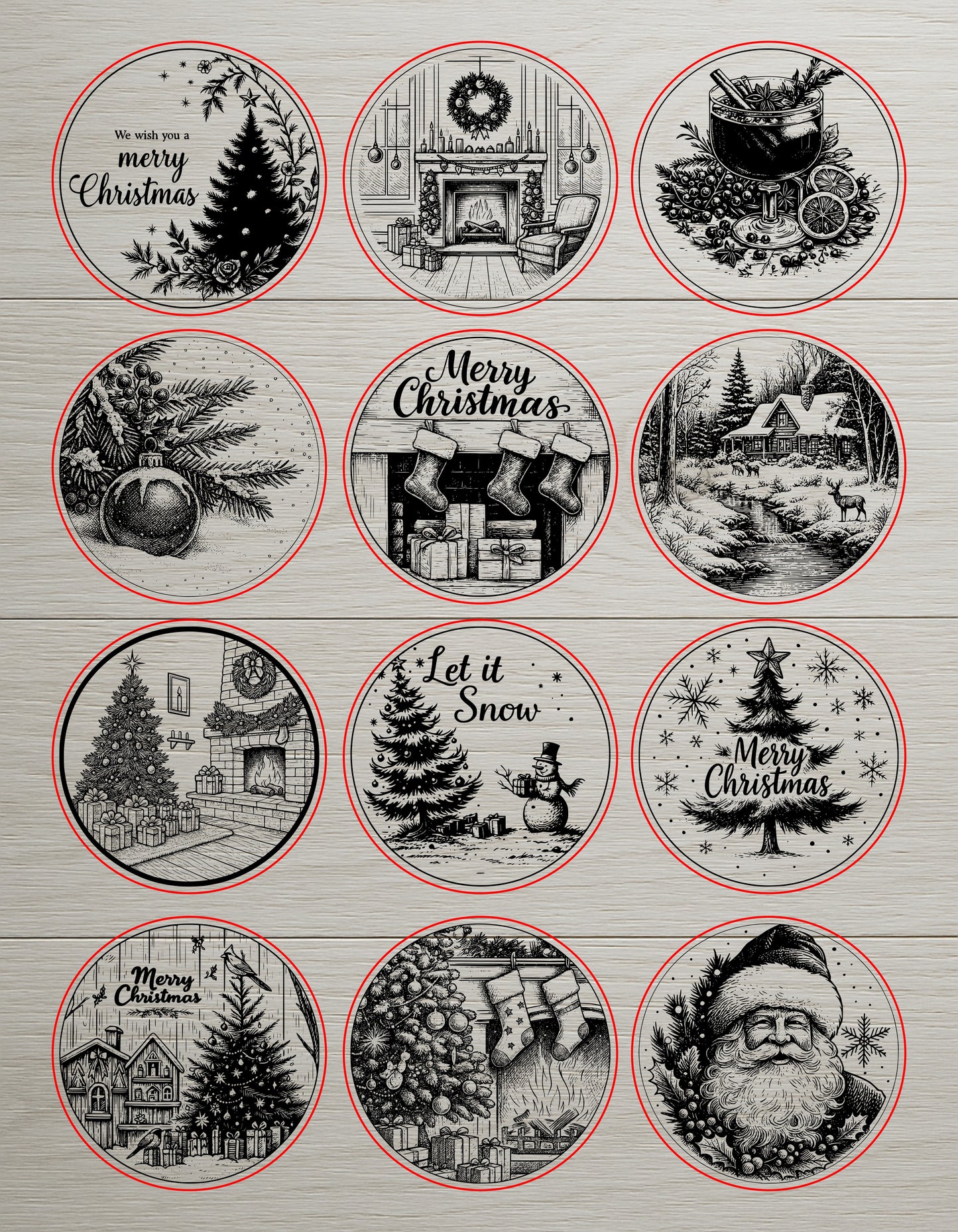Christmas Coasters SVG Set