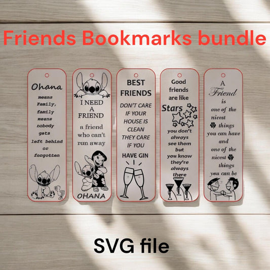 Friends Bookmarks SVG Bundle – Funny Laser Cut Files for xTool & Glowforge