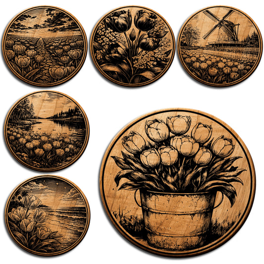 Tulip Landscape Coaster SVG Bundle