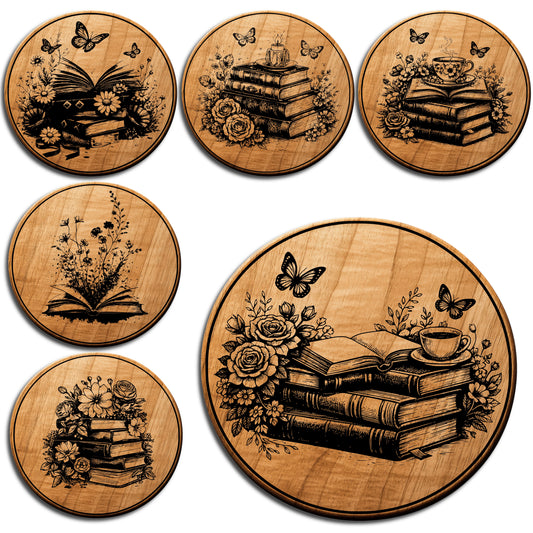 Book Lover Coaster SVG Bundle