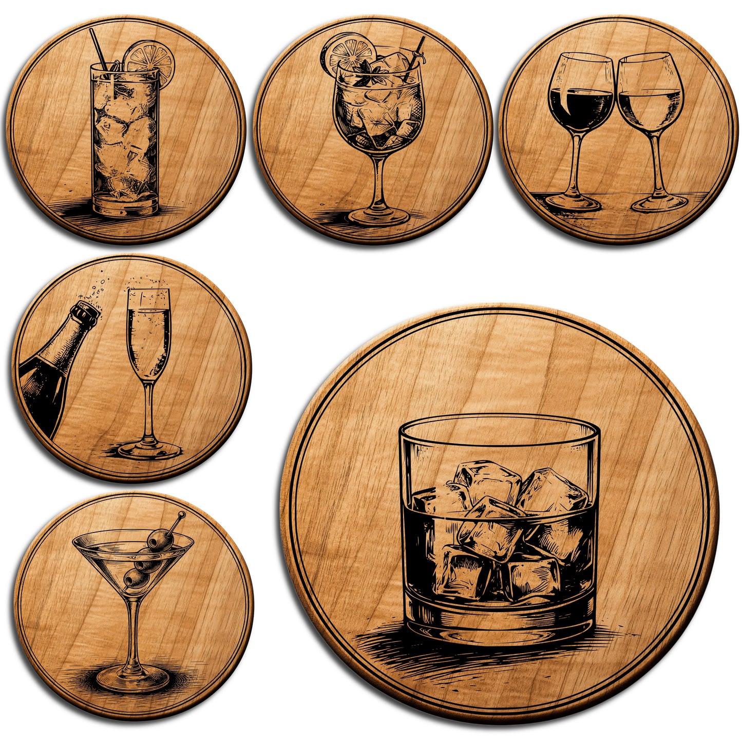 Cocktail Drink Coaster SVG PNG
