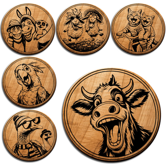 Funny Animal Coaster SVG Bundle