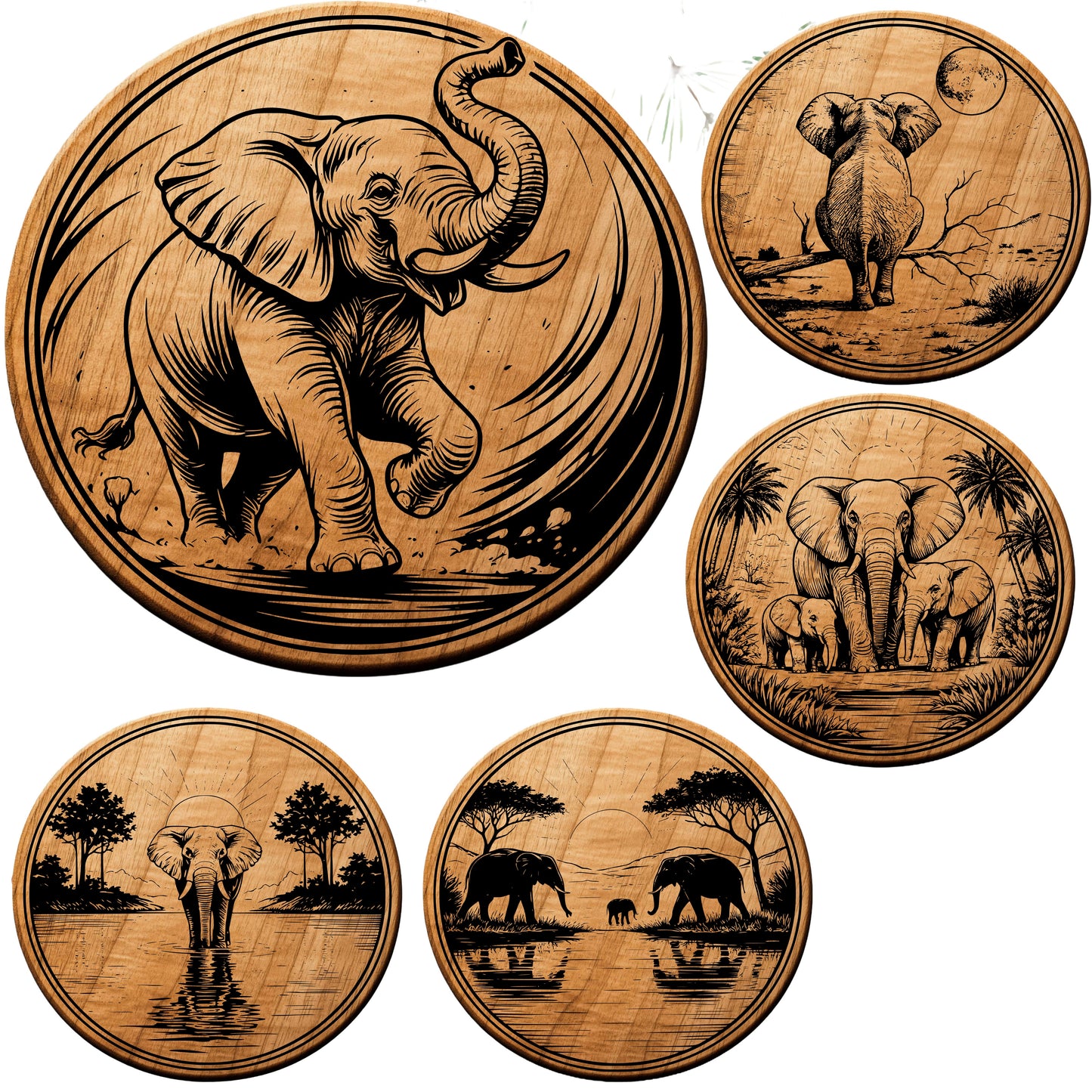 Elephant Coaster SVG Bundle