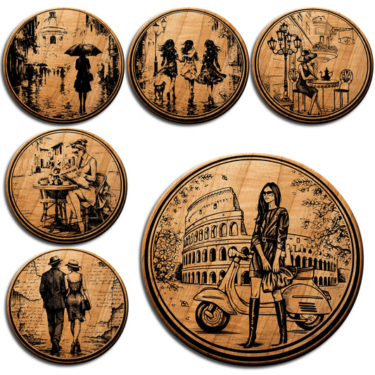 Paris Fashion Coaster SVG Bundle