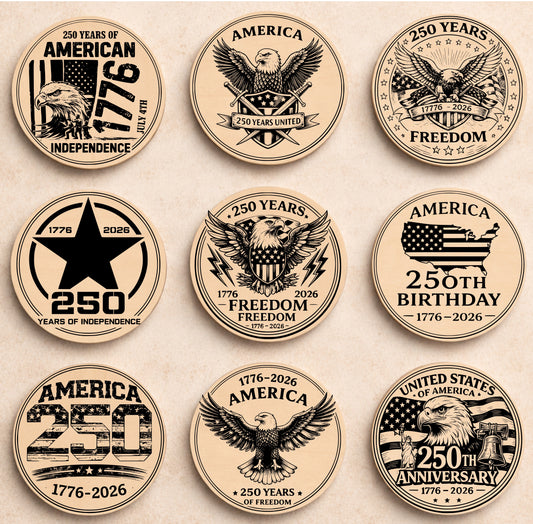Title: America 250 Coaster SVG Bundle