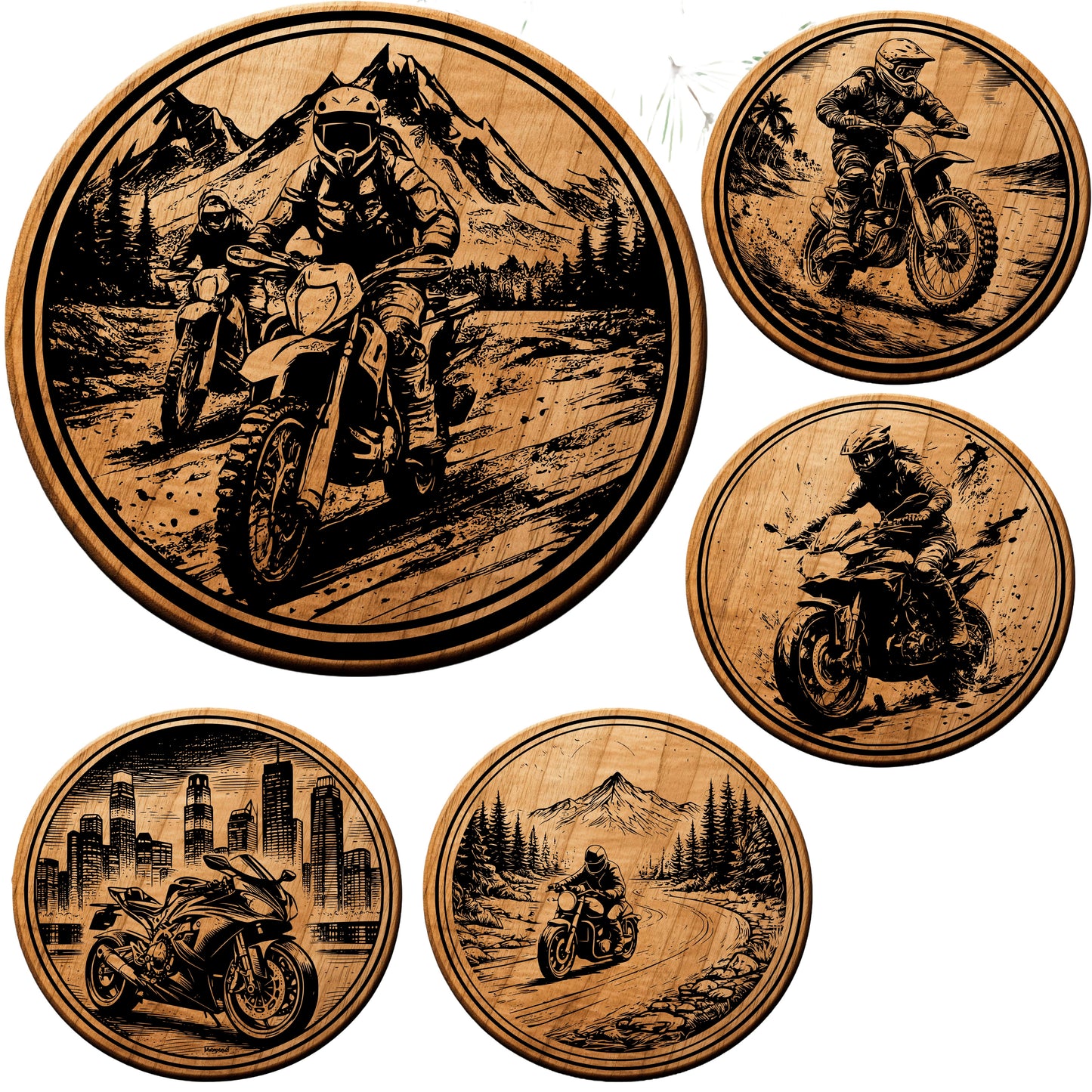 Motorcycle Adventure Coaster SVG Bundle