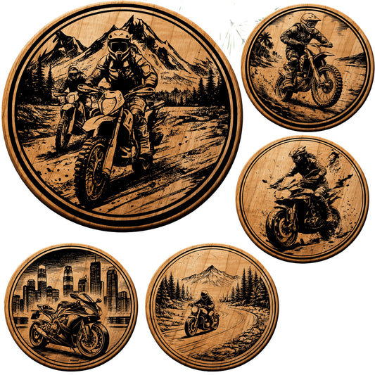 Motorcycle Adventure Coaster SVG Bundle