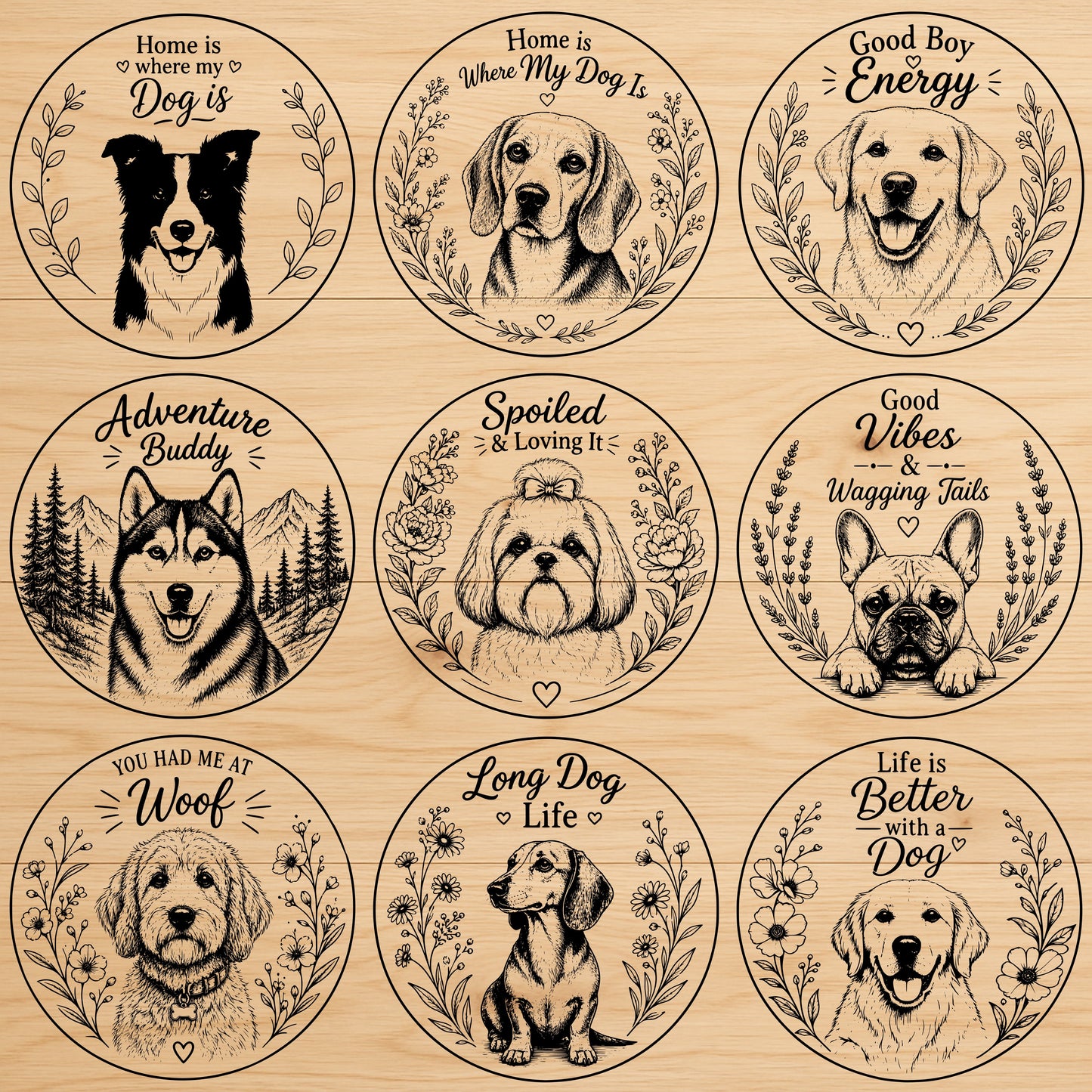 Dog Coaster SVG Bundle