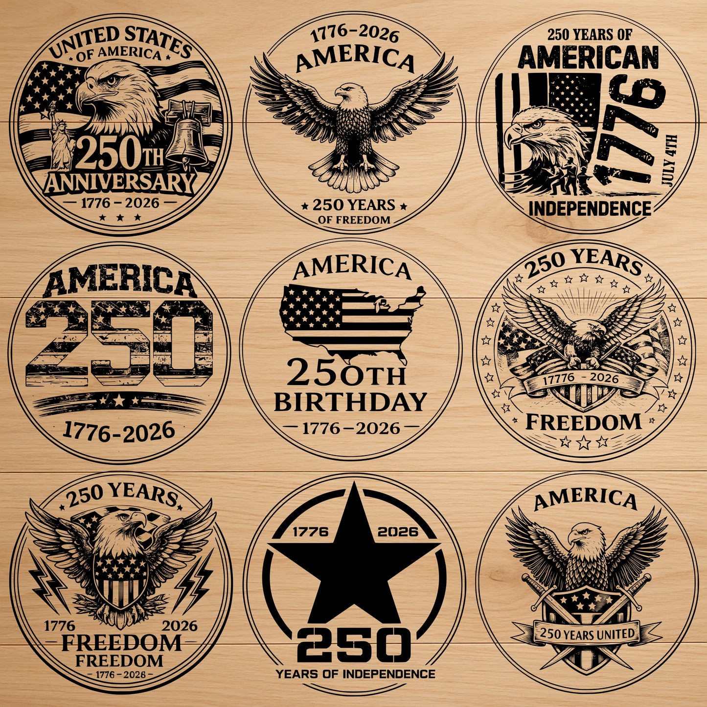 Title: America 250 Coaster SVG Bundle