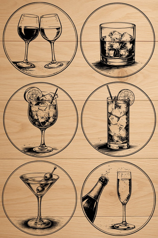 Cocktail Drink Coaster SVG PNG