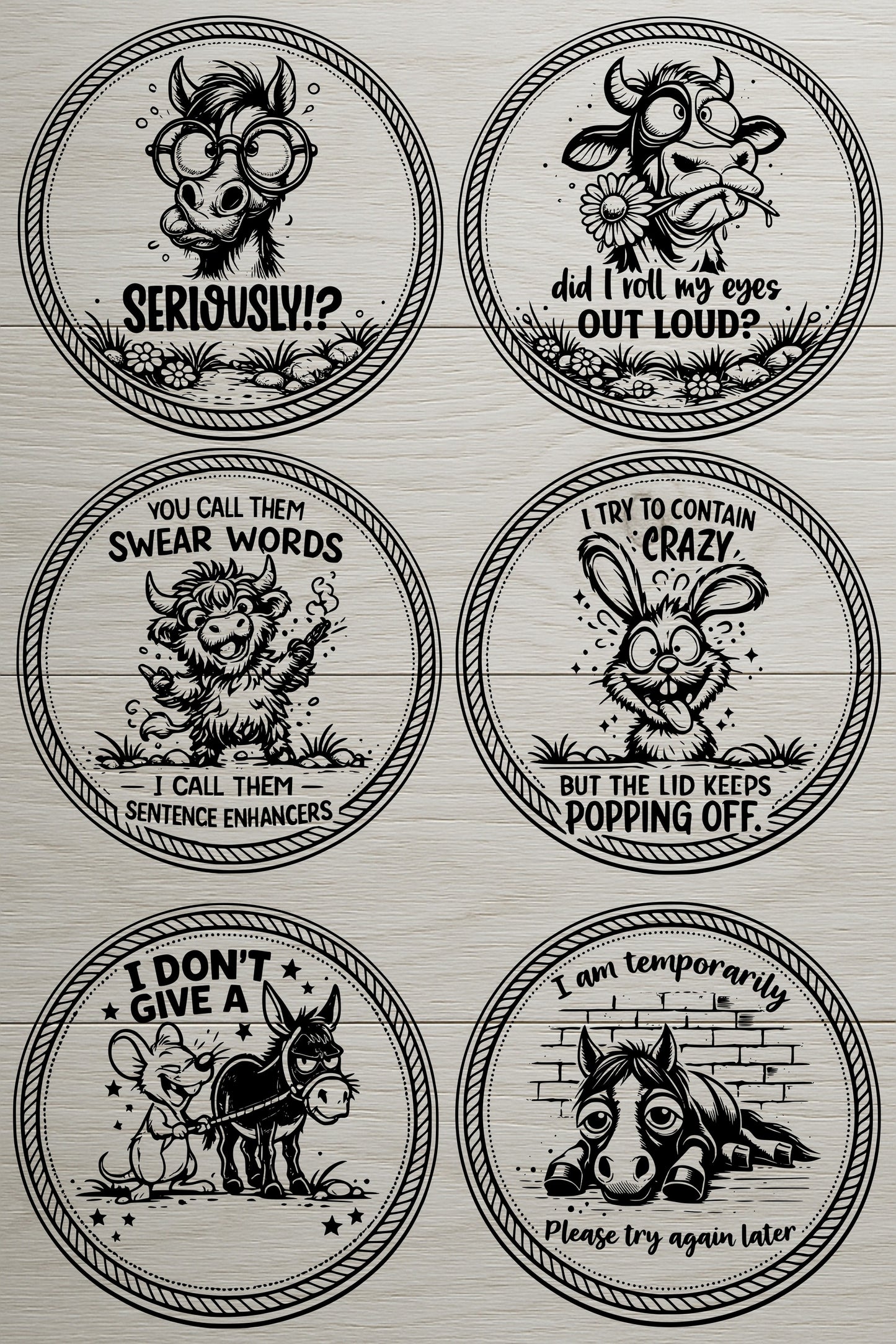 Sarcastic Animal Laser Engraving Files