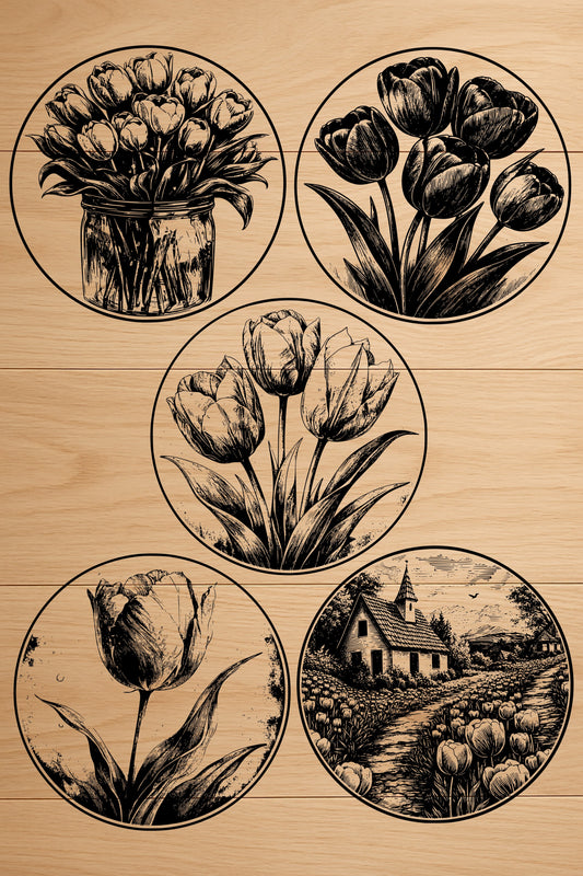 Tulip Coaster SVG Bundle