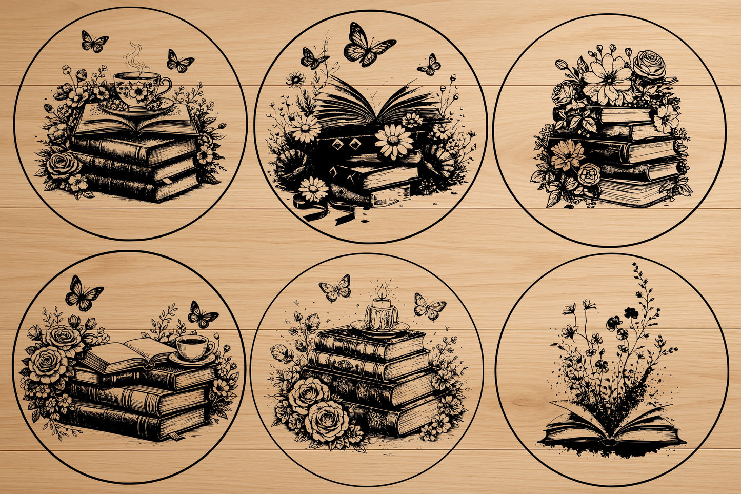 Book Lover Coaster SVG Bundle